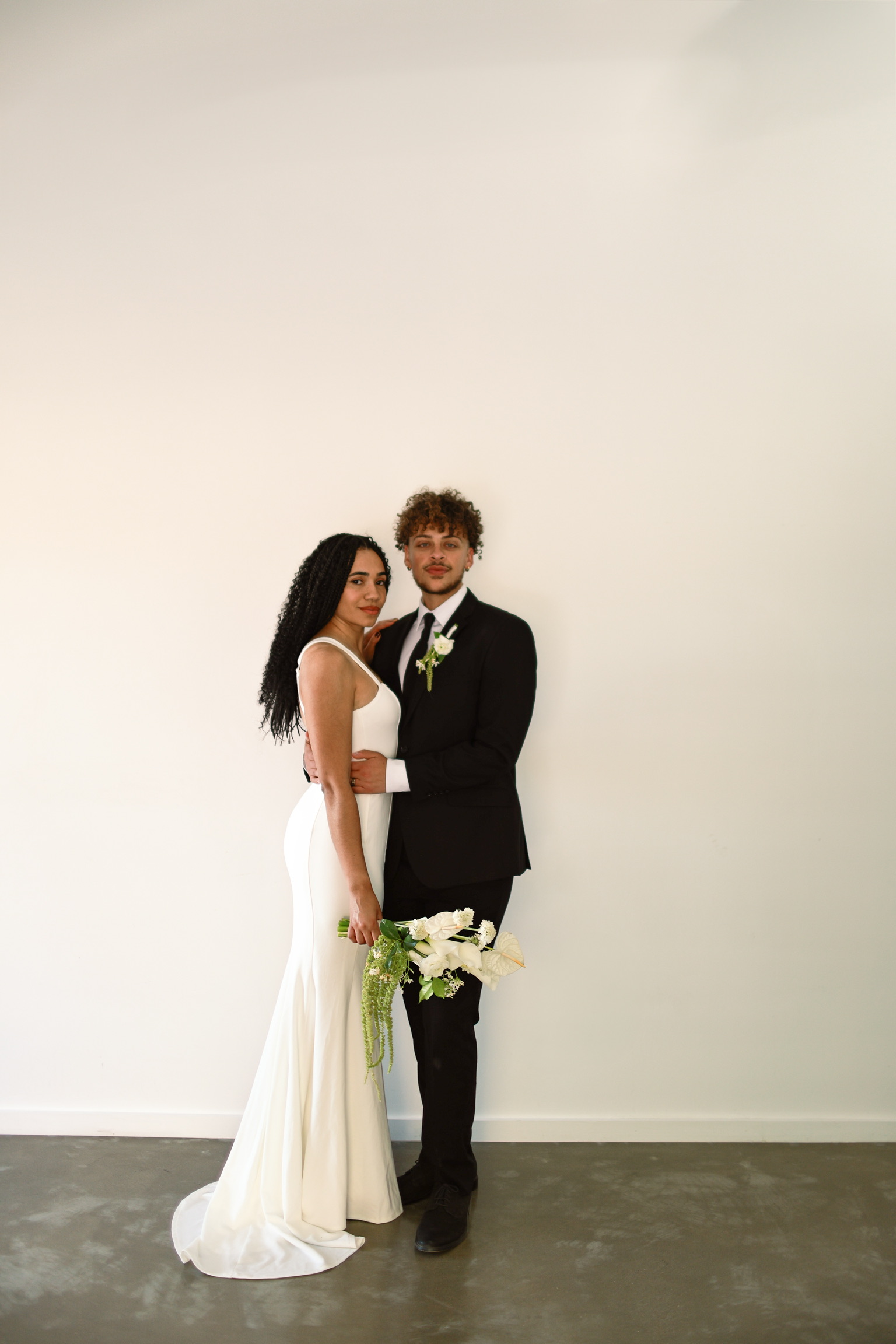 Minimal studio couple portrait